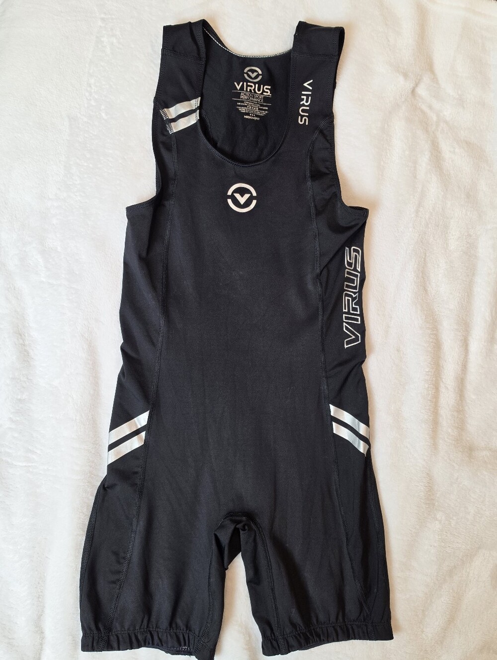 VIRUS Elevate Bioceramic Compression Singlet Black Silver Women's Medium
